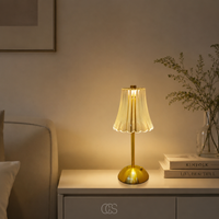 OCS - Halo Luxe Draadloze Kristal Tafellamp - Oplaadbaar & Dimbaar met Touchbediening