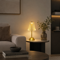 OCS - Halo Luxe Draadloze Kristal Tafellamp - Oplaadbaar & Dimbaar met Touchbediening