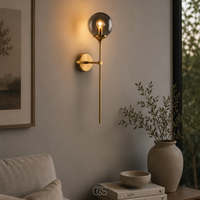 OCS - itoy vintage gouden wandlamp met een glazen bol