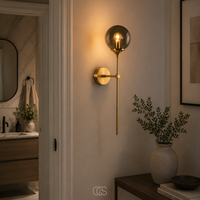 OCS - itoy vintage gouden wandlamp met een glazen bol