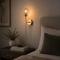 OCS - itoy vintage gouden wandlamp met een glazen bol