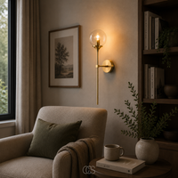 OCS - itoy vintage gouden wandlamp met een glazen bol