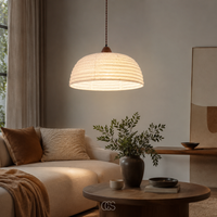 OCS - Trampa Japandi Hanglamp van Hout en Linnen - warme sfeerverlichting