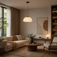 OCS - Trampa Japandi Hanglamp van Hout en Linnen - warme sfeerverlichting