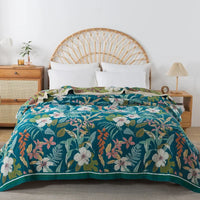 New Flowers Cotton Blanket Bedspread Single Double Home Decor Sofa Cover Summer Cooling Quilt Nap Blanket Cover Soft Bed Sheet