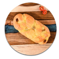 Wood Resin Charcuterie Board, Resin Cutting Board for Kitchen and mini bar, for meat,Cheese, Bread, Vegetables, Fruits,roundness