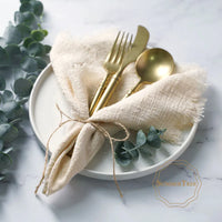 12PCS Napkins 41x41cm Cotton Cloth Gauze Retro Burr Rustic Kitchen Towel Dining Place Mat Wedding Party Linen Napkin Table Decor