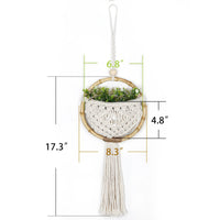 Macrame Wall Hanging Nordic Ins Door Wall Decoration Home Background Round Wall Tapestry Woven Flower Pot  Dorm Room Decor