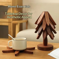 Solid Wood Heat Resistant Pot Mat Anti-scald Table Pad Non-slip Coaster High Temperature Resistant Placemat for Home Kitchen