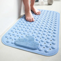 1pc PVC Non-slip Shower Mat with Suction Cups & Drain Holes, Massage Shower Rug Bathroom Mat Bathtub Mat Bath Rugs, 15.7x27.5in