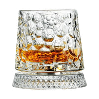 360 Degree Rotating Wine Glasses with Base Clear Old Fashioned Drinkware for Men Dad Husband Gifts, Fun Party Glasses
