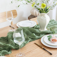 1/2/4/6Pack CheeseCloth Table Runner,40x270cm Boho Gauze Fabric Rustic Sheer TableRunner for Wedding Bridal Shower Party Banquet
