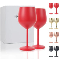 500ML Stainless Steel Goblet Red Wine Cocktail Glass Unbreakable Metal Tall Champagne Glass Bar KTV European Style Goblet Glass