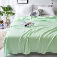 100% Bamboo Fiber Summer Blanket Lightweight Breathable Diamond Grid Air Condition Cooling Quilt Skin-friendly Duvet Comforter