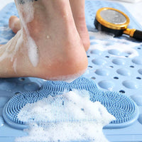1pc PVC Non-slip Shower Mat with Suction Cups & Drain Holes, Massage Shower Rug Bathroom Mat Bathtub Mat Bath Rugs, 15.7x27.5in