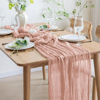 1/2/4/6Pack CheeseCloth Table Runner,40x270cm Boho Gauze Fabric Rustic Sheer TableRunner for Wedding Bridal Shower Party Banquet