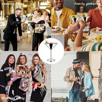6Pcs Elegant Martell Wine Glasses 200ml Unbreakable Metal Stainless Steel Cocktail Martell Wine Glass Cups for Party Bar Wedding