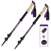 2PCS Aluminum Hiking Sticks Telescoping Trekking Poles Ultralight Portable Climbing walking stick Mountaineering