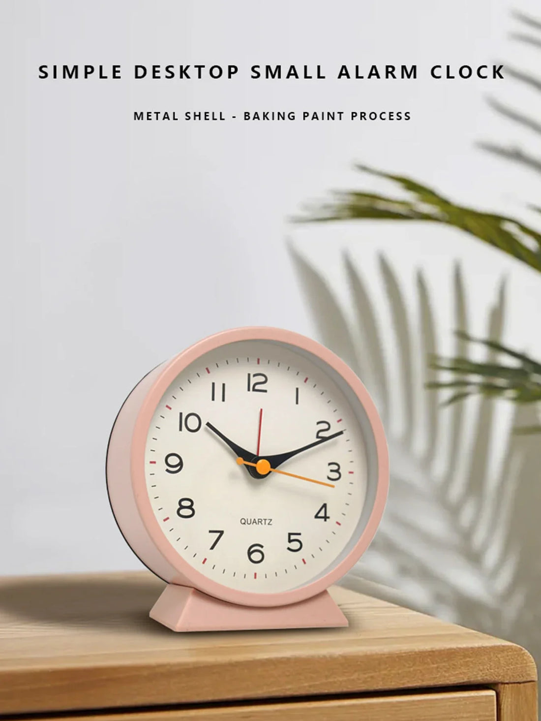1pc simple metal small alarm clock creative bedside clock desktop mute student clock