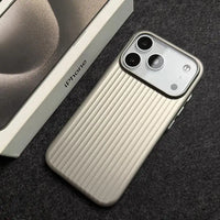 For iphone 17 16 Pro Max 17 Pro Case Hard Titanium Glossy Corrugated Stripe Anti-Fingerprint Back Cover For iphone 17 Pro Shell