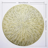 Set of 4 Table Mat Leaf Golden PVC Placemat Hollow Insulation Coaster Pads Table Bowl Home Christmas Modern Style Decor