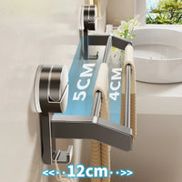 Bathroom Towel Holder without Drilling Hole Suction Cup Wall Mount Two Bar Hand Towel Rack Kitchen Shower Bath Room Towel Shelf