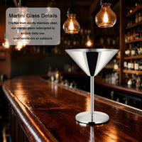 6Pcs Elegant Martell Wine Glasses 200ml Unbreakable Metal Stainless Steel Cocktail Martell Wine Glass Cups for Party Bar Wedding