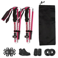 2Pcs Ultralight Trekking Poles Walking Sticks Hiking Canes Folding Aluminum Walking Pole Nodic Walking Sticks