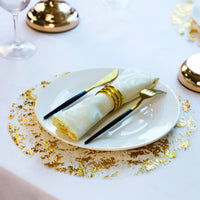 20/100PCS Metallic Foil Placemats 33cm Round Super Thin Disposable Glitter Gold Table Mats For Wedding Birthday Party Home Decor