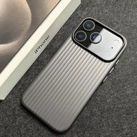 For iphone 17 16 Pro Max 17 Pro Case Hard Titanium Glossy Corrugated Stripe Anti-Fingerprint Back Cover For iphone 17 Pro Shell