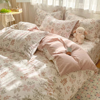 High Quality Cotton Luxury Floral Style Bedding Set 100% Cotton Duvet Cover Set 1 Duvet Cover 2 Pillow Shams Single/Double/King