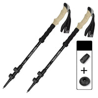 2PCS Aluminum Hiking Sticks Telescoping Trekking Poles Ultralight Portable Climbing walking stick Mountaineering