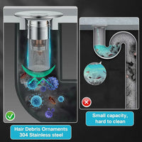 Durable Stainless Steel Floor Drain Stopper with Hair Catcher Anti Odor Pop Up Core for Bathroom Washbasin and Shower Cleaning