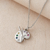 Artist Palette Gemstone Pendant Necklace