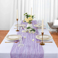 Lilac Purple Lavender Cheesecloth Table Runner Wedding Party Boho Rustic Gauze Table Runner Bridal Shower Birthday Decorations