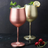 500ML Stainless Steel  Unbreakable Tall Champagne Glass Bar KTV European Style Goblet Glass Goblet Metal Red Wine Cocktail Glass