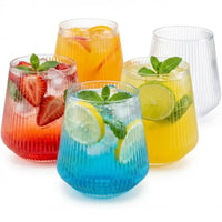 40 Pcak Plastic Stemless Wine cocktail Whiskey Champagne Glasses, 12 Oz Gold Rim Disposable Clear Unbreakable Cups for Party Ba