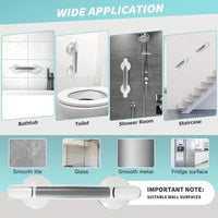 1Pc Elderly Safety Grab Bar - No Drilling Required for Installation, Non-Slip Bathroom Handle with Strong Suction Cup, Heavy-Duty Plastic Structure, Suitable for Bathrooms, Kitchens, Living Rooms - Fall Protection for the Elderly, Easy to Install on Tiles