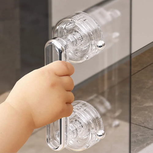 Strong Suction Cup Handrail Bathroom Reusable Handle For Bathroom Handrail Grab Bathroom Door Can Be Transparent