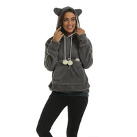 Cat Lovers Unisex Hooded Sweatshirt 2025 Autumn Cuddle Pouch Kangaroo Pet Pocket Pullover Paw Design Comfortable Dropshipping