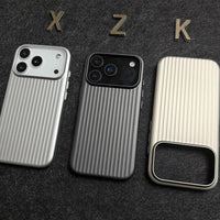 For iphone 17 16 Pro Max 17 Pro Case Hard Titanium Glossy Corrugated Stripe Anti-Fingerprint Back Cover For iphone 17 Pro Shell