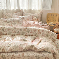 High Quality Cotton Luxury Floral Style Bedding Set 100% Cotton Duvet Cover Set 1 Duvet Cover 2 Pillow Shams Single/Double/King