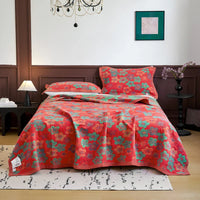 WASART Pure cotton twel muslin quilt sofa blanket bohemian floral print luxury double bed summer bedspread thin duvet king size