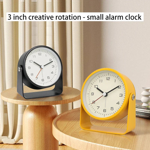 1pc Creative Metal Small Alarm Clock, Student Specific Silent Desktop Clock,Minimalist Quartz Clock，For Room Desk Office Decor