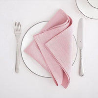 Set of 4 Cloth Napkins 100% Pure Linen 16x16Inch Hemmed Dinner Napkins Easy Care Machine Washable for Christmas Wedding Party
