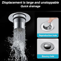 Durable Stainless Steel Floor Drain Stopper with Hair Catcher Anti Odor Pop Up Core for Bathroom Washbasin and Shower Cleaning
