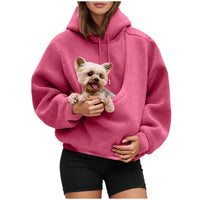 Cat Lovers Hoodie Kangaroo Dog Pet Holder Carrier Big Pouch Pocket Pullovers Sweatshirt Animal Pouch Hood Sweatshirt For Women