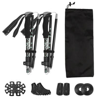 2Pcs Ultralight Trekking Poles Walking Sticks Hiking Canes Folding Aluminum Walking Pole Nodic Walking Sticks