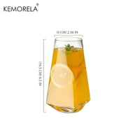1/2PCS Glass Cup 500ML Geometrical Highball Glasses Crystal Reusable Machine Washable Multipurposefor Water Cocktail Beer Juice