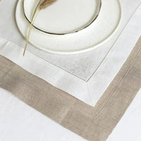 White Cloth Napkins - 12 Piece Pack | Cotton Linen Napkins | Dinner Table Napkins | Elegant Wedding Table Napkins Set | Restaurant Napkin Cloth